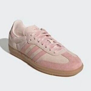 Adidas Women's Blush and Beige Sneakers Samba adorable pink (couquette bow)